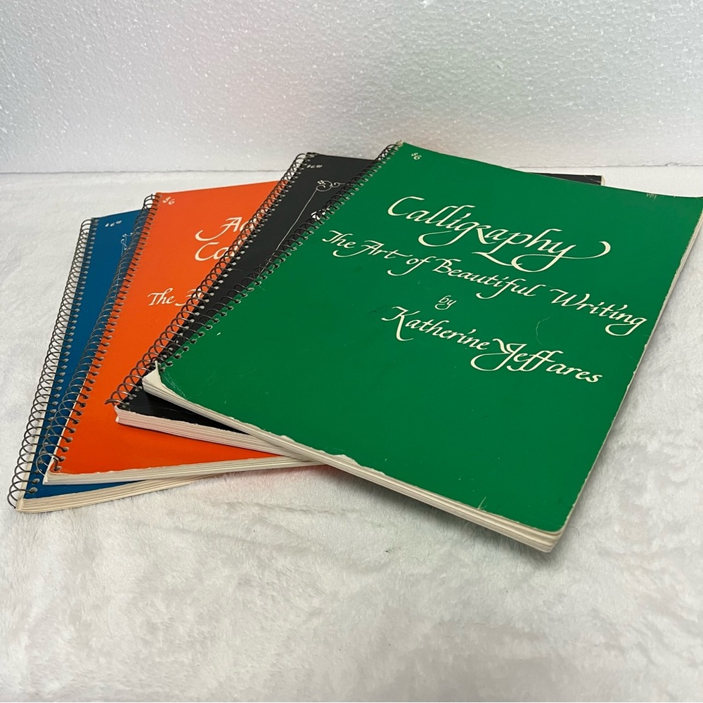Calligraphy Workbooks Set of 4 How to Write Calligraphy Books Spiral Bound VTG